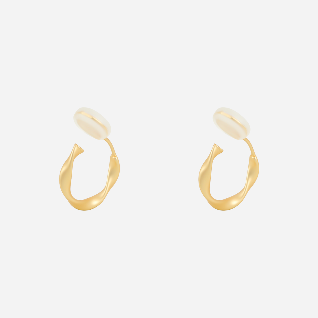 Sleek Linear Ridged Clip-On Hoop Earrings in 18K gold and silver by SOMIY for non-pierced ears.