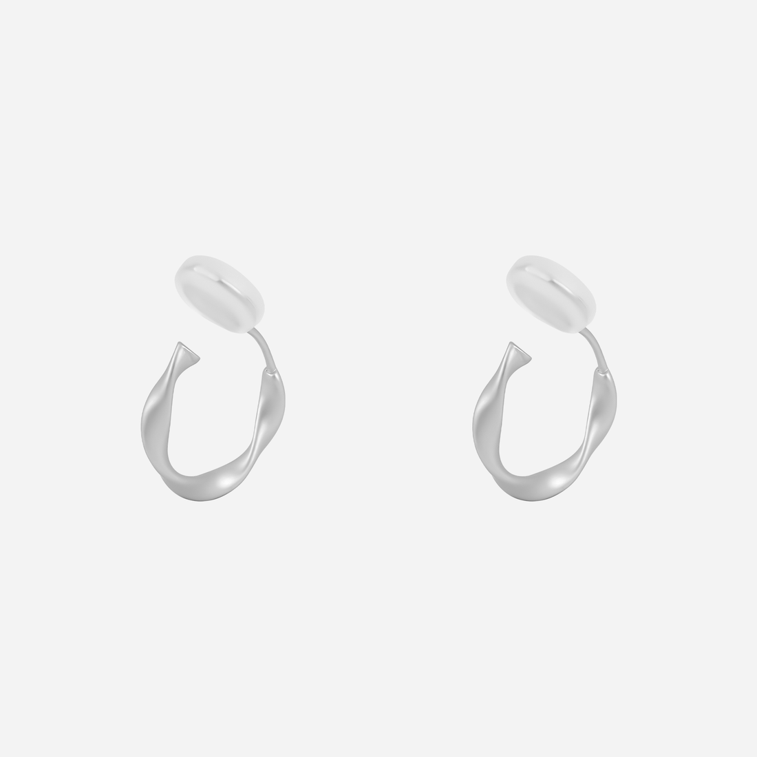 Sleek Linear Ridged Clip-On Hoop Earrings in 18K gold and silver by SOMIY for non-pierced ears.