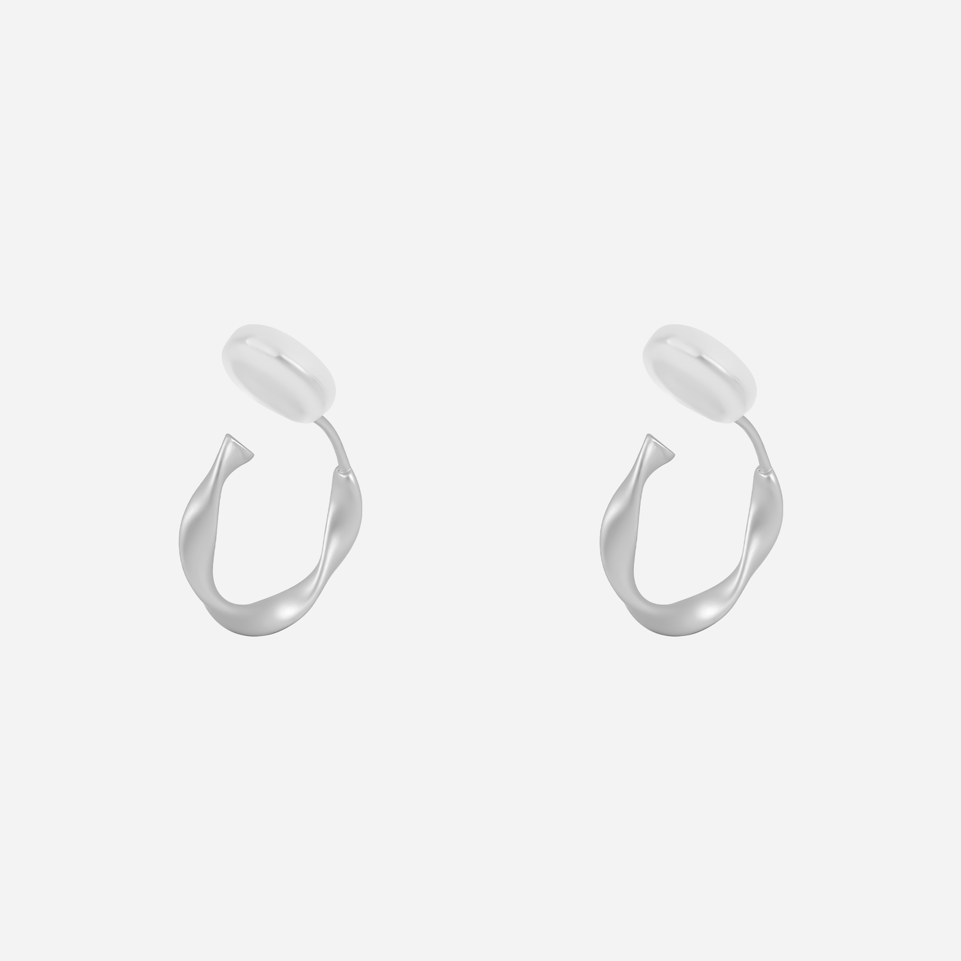 Sleek Linear Ridged Clip-On Hoop Earrings in 18K gold and silver by SOMIY for non-pierced ears.