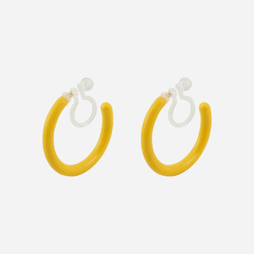 Brincos de Argola Clip-On Candy Tube Amarelo