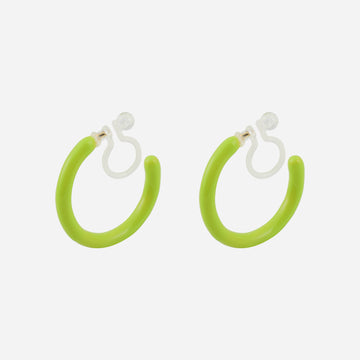Brincos de Argola Clip-On Candy Tube Verde Lima