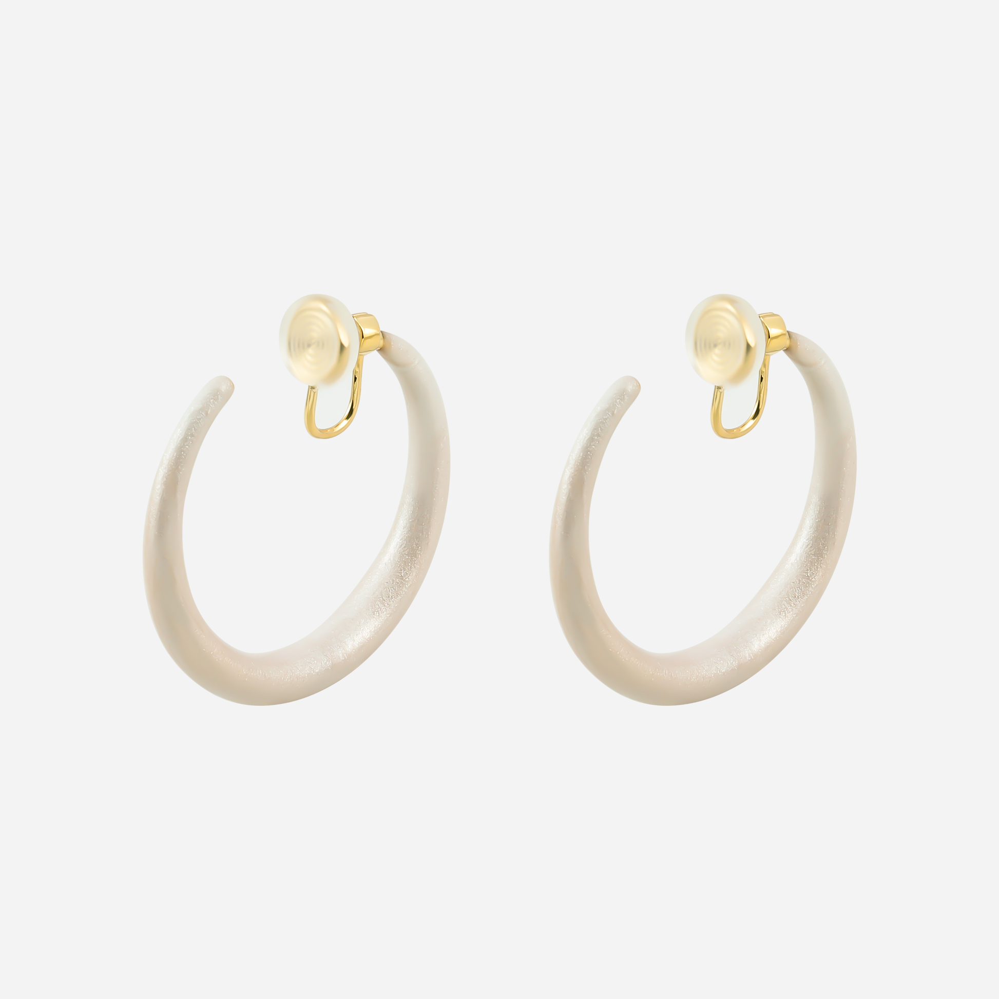 Large Sleek Classic Clip-On Hoop Earrings in 18K gold plating by SOMIY for non-pierced ears.