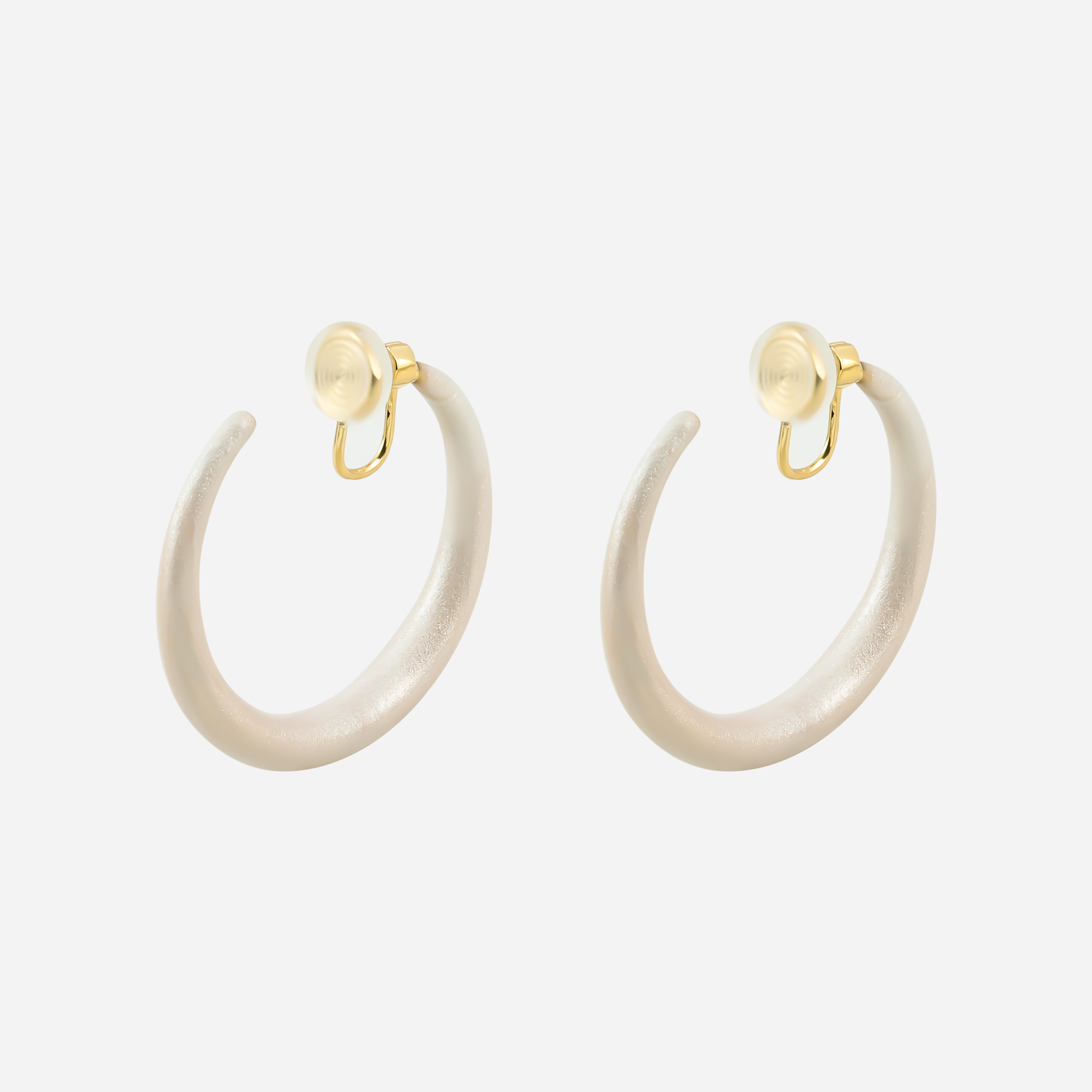 Large Sleek Classic Clip-On Hoop Earrings in 18K gold plating by SOMIY for non-pierced ears.