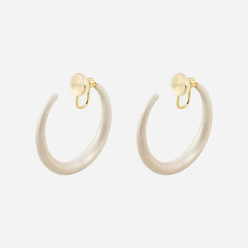 Large Sleek Classic Clip-On Hoop Earrings in 18K gold plating by SOMIY for non-pierced ears.