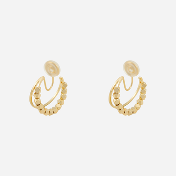 Polished Knotted Clip-On Hoop Earrings in gold and silver by SOMIY for non-pierced ears.