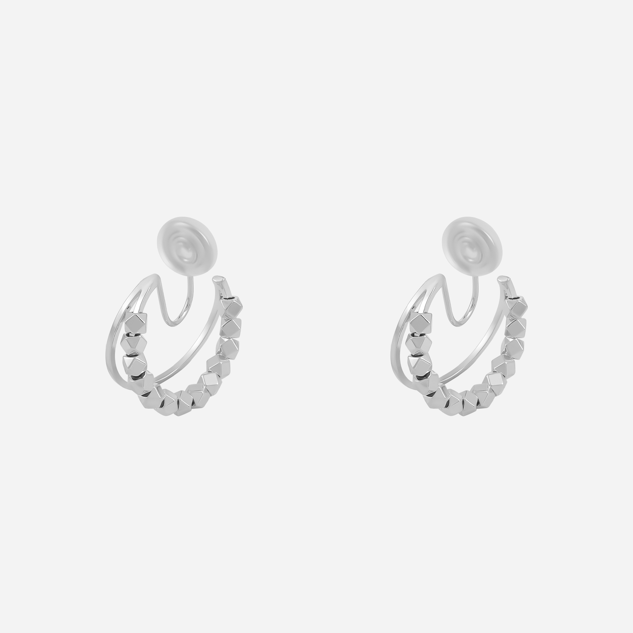 Polished Knotted Clip-On Hoop Earrings in gold and silver by SOMIY for non-pierced ears.