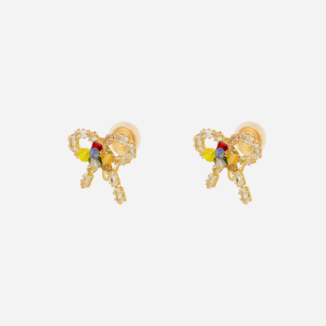 Ridged Bold Clip-On Hoop Earrings in 18K gold plating by SOMIY for non-pierced ears.