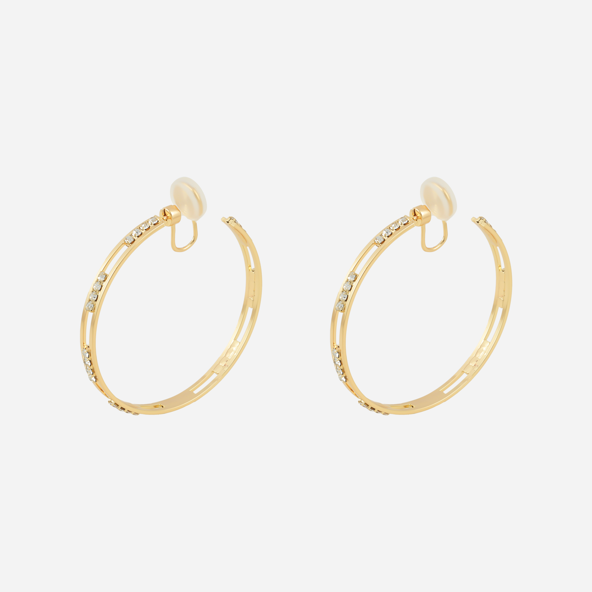 Large Radiant Pavé Hoop Clip-On Earrings by SOMIY