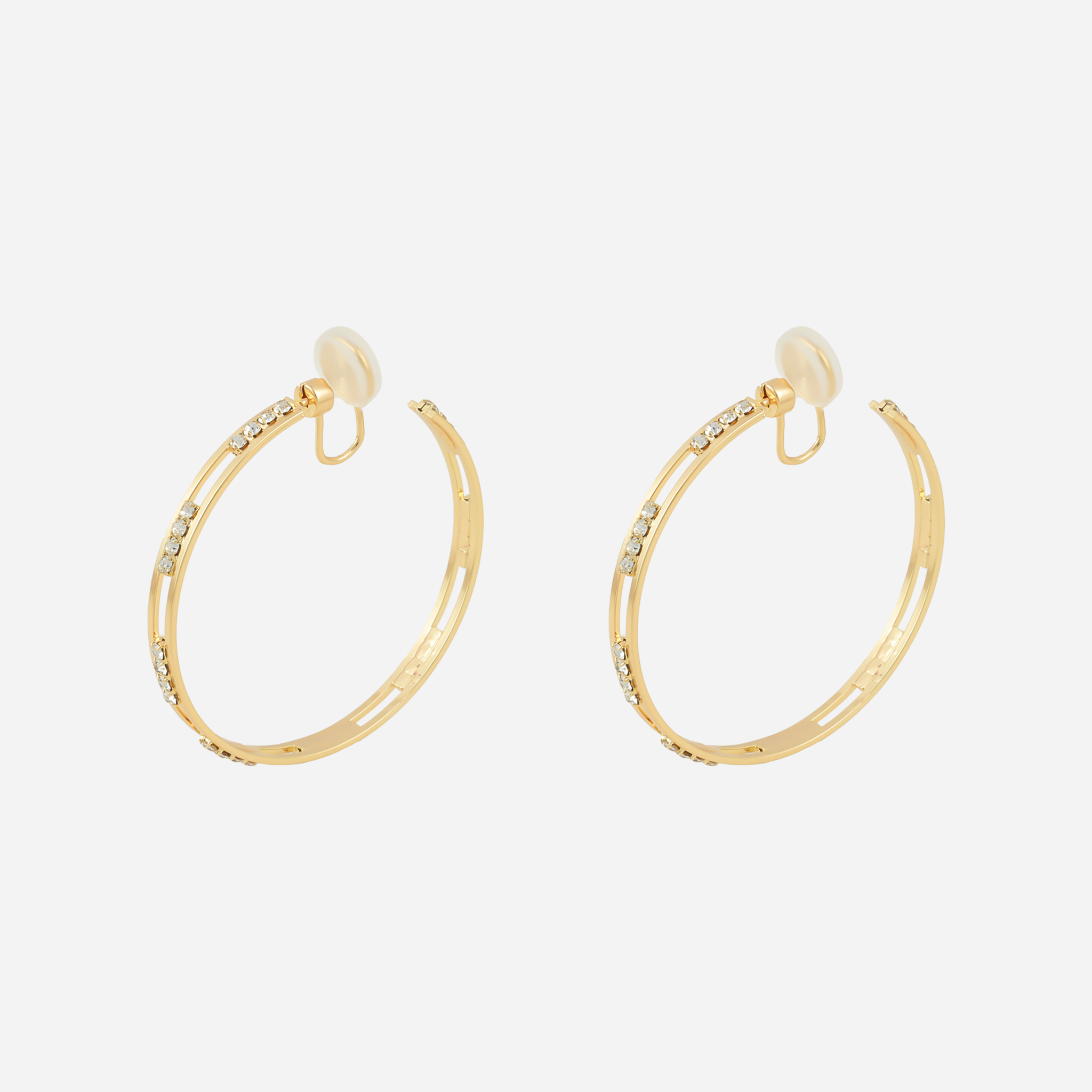 Large Radiant Pavé Hoop Clip-On Earrings by SOMIY