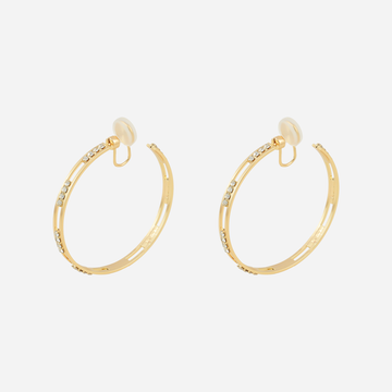 Large Radiant Pavé Hoop Clip-On Earrings by SOMIY