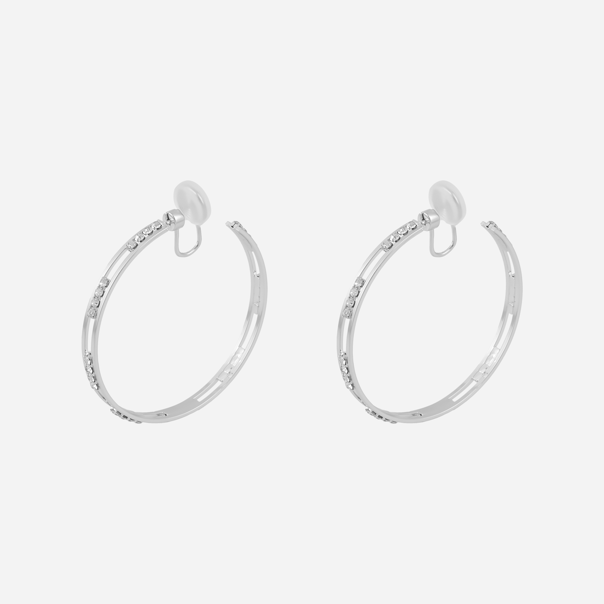 Large Radiant Pavé Hoop Clip-On Earrings image 2 by SOMIY