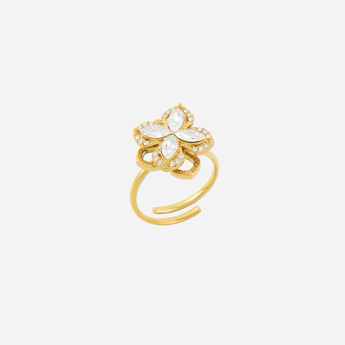 Chic Sparkling Diamond-Set Open Ring in 18K gold by SOMIY.