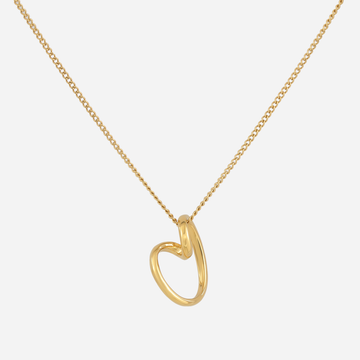Gold open-heart pendant necklace with a looped knot at the top