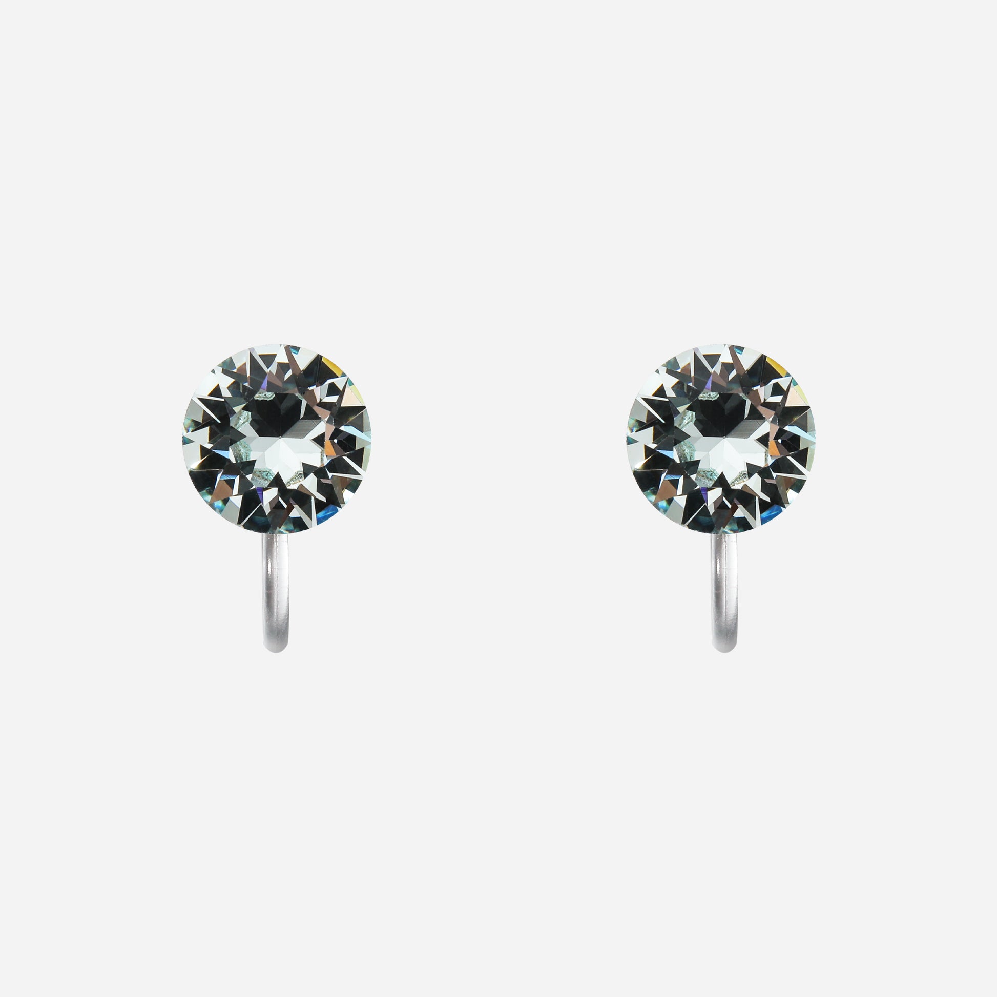 Crystal Clear Clip-On Stud Earrings for non-pierced ears by SOMIY