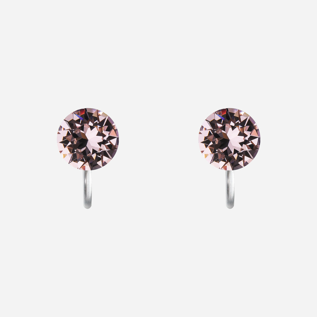 Blush Champagne Crystal Clip-On Stud Earrings for non-pierced ears by SOMIY