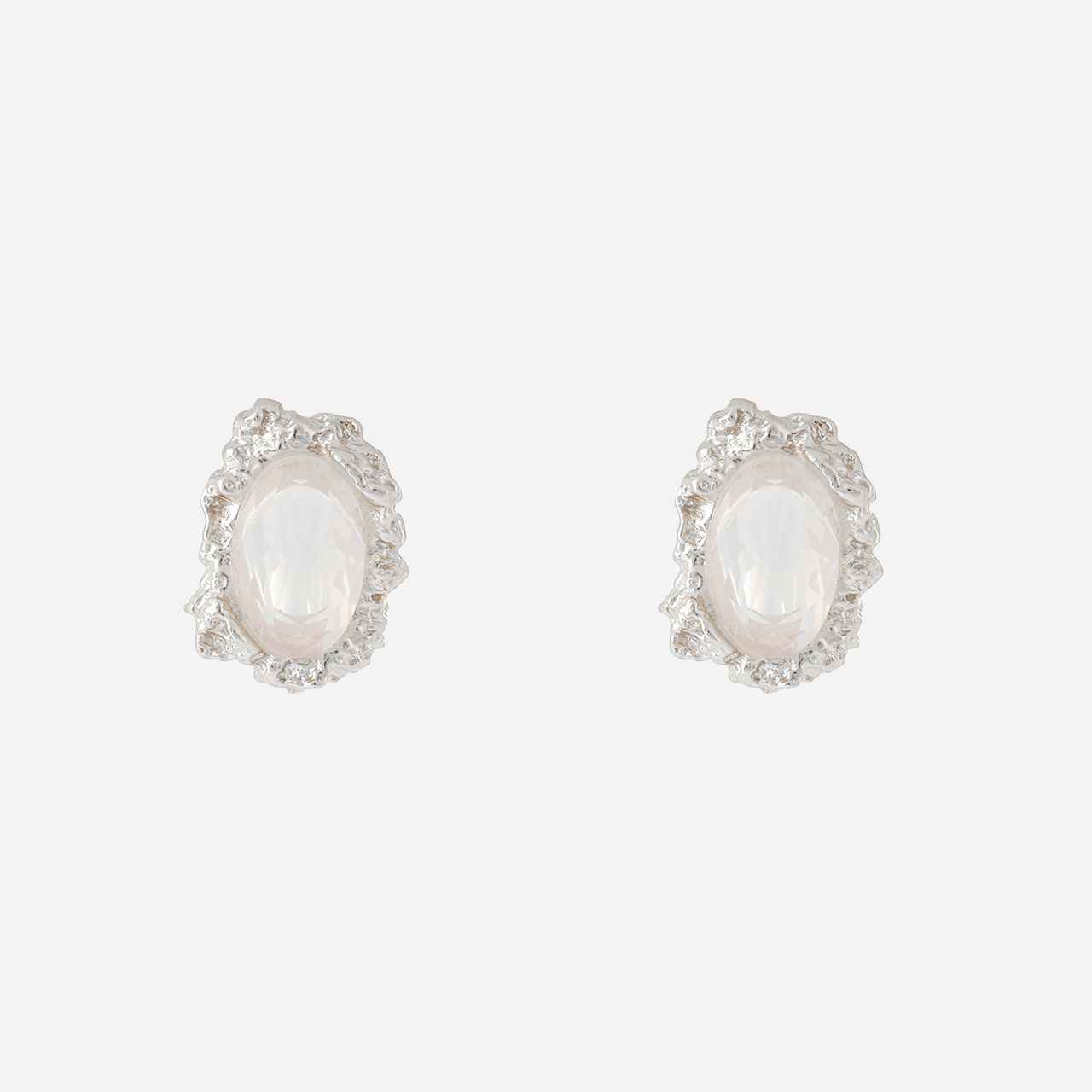 Pendientes de clip con diamantes y turquesa-Plata