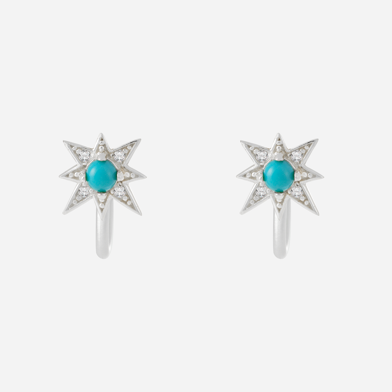 Turquoise Star Trail Clip-On Earrings - SOMIY
