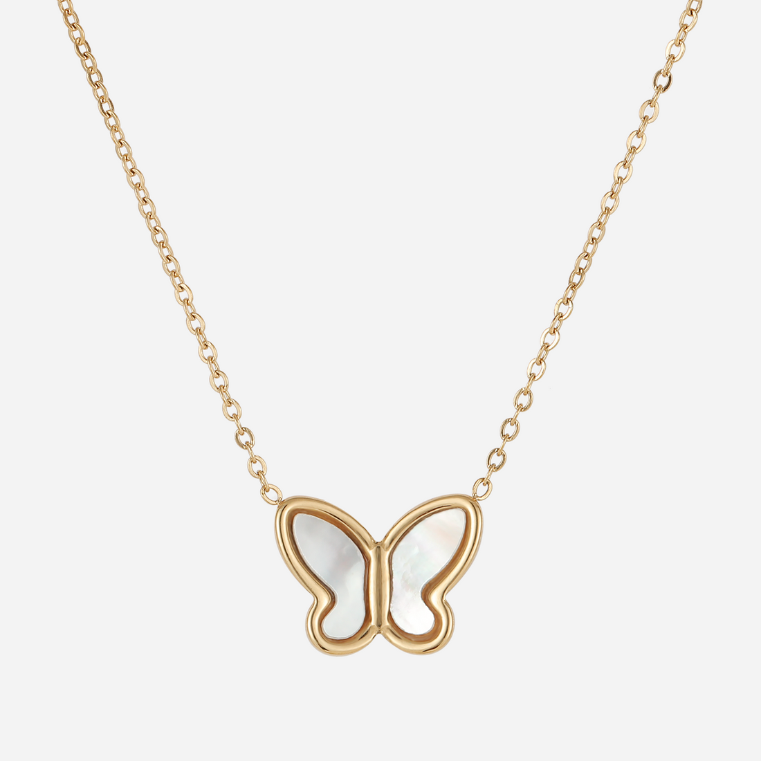 White Flow Butterfly Set (Clip-On Earrings&Necklace) - SOMIY