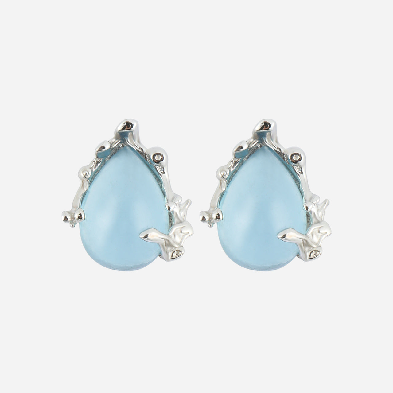 Drop Clip on Earrings-Silver