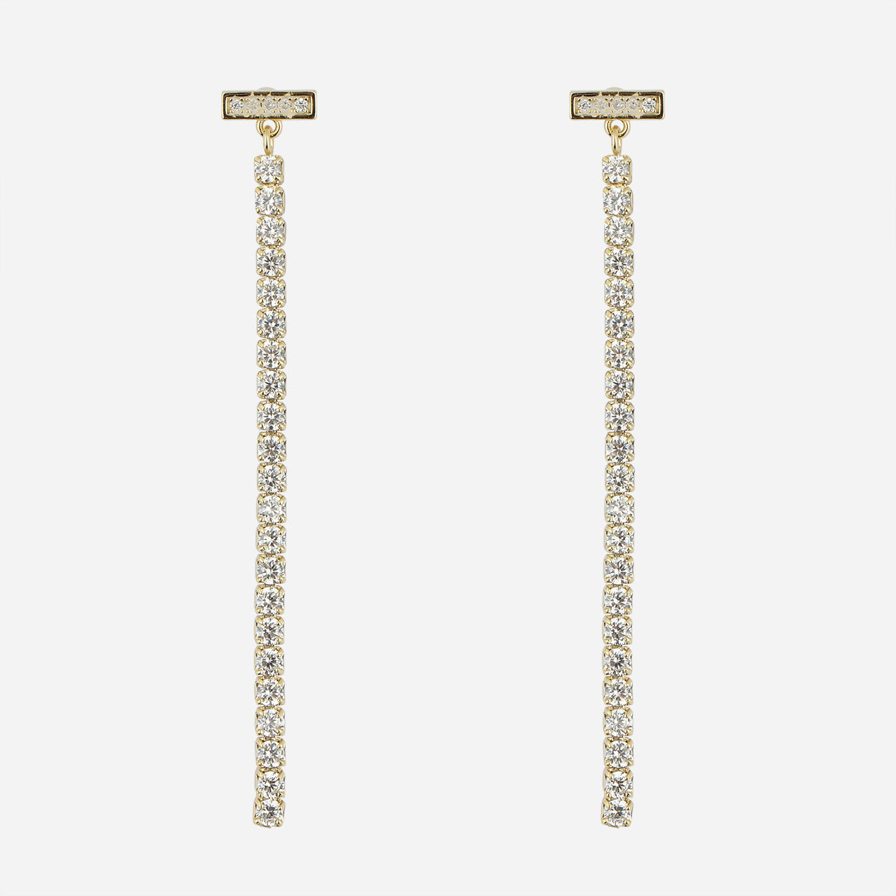 Gold Silver Resin CZdangle clip-on earrings by SOMIY – pain-free non-pierced jewelry for everyday wear