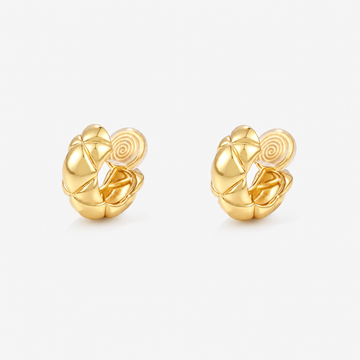 Quilted Dome Clip-On Hoop Earrings in gold by SOMIY