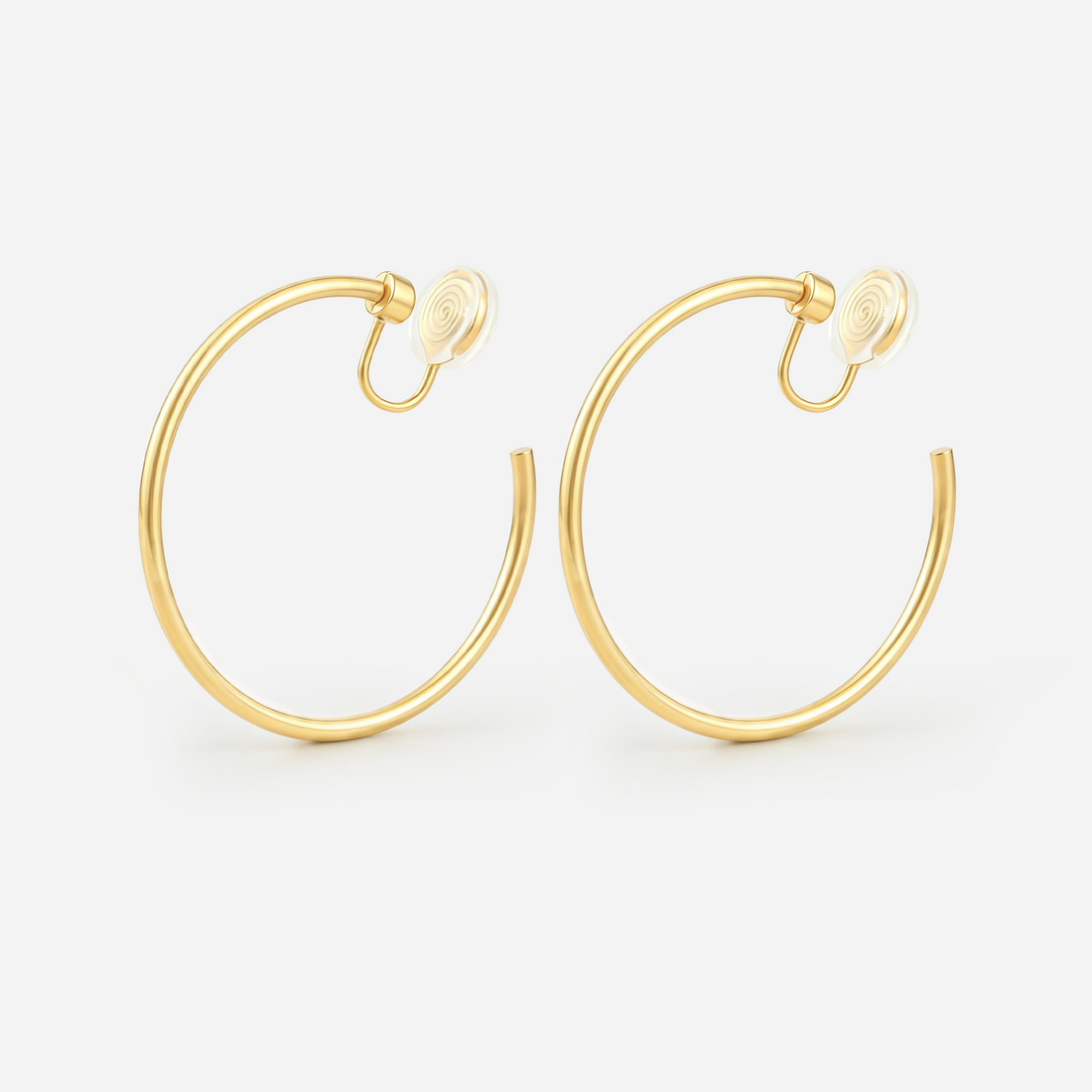 Large Circle Clip-On Earrings in gold by SOMIY