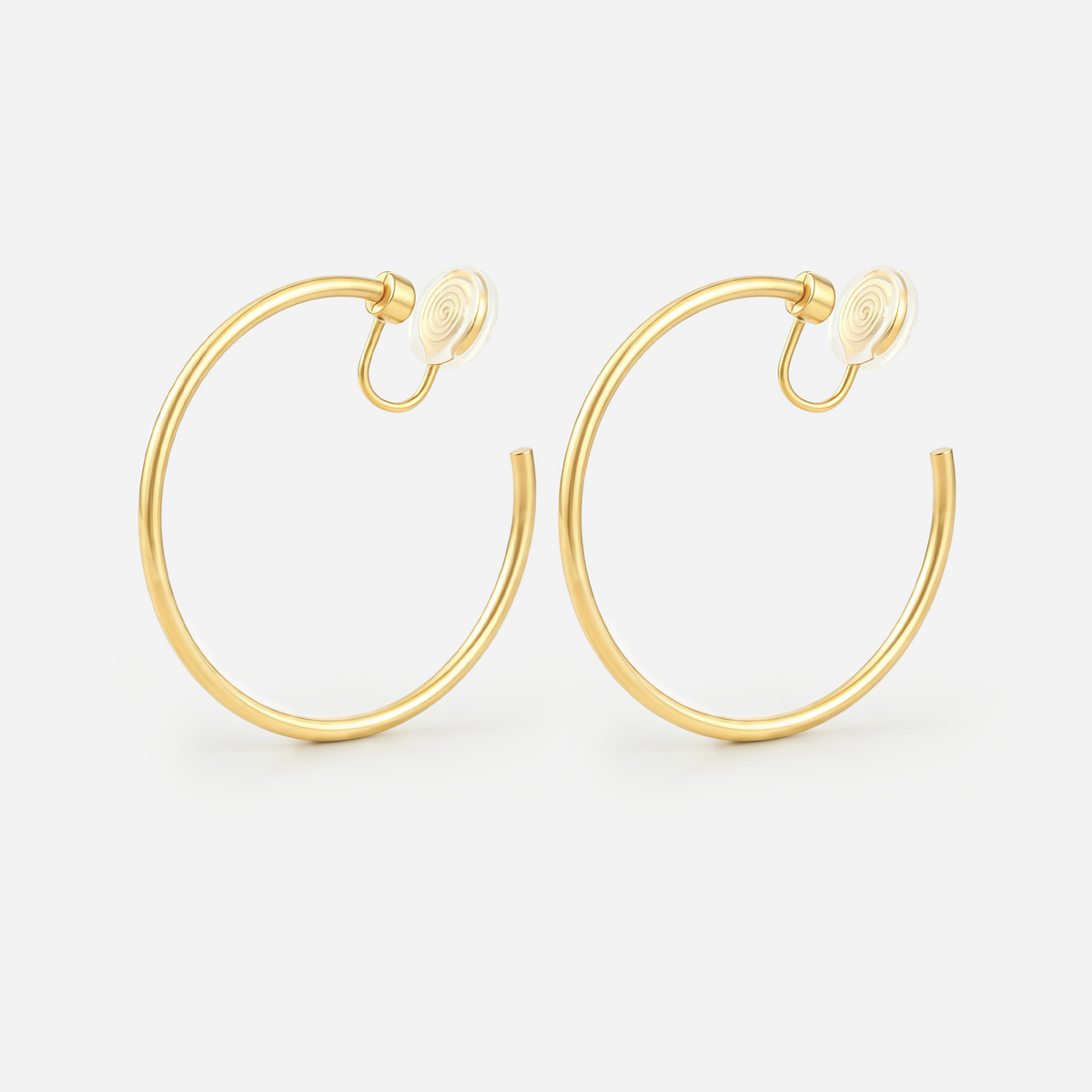 Large Circle Clip-On Earrings in gold by SOMIY