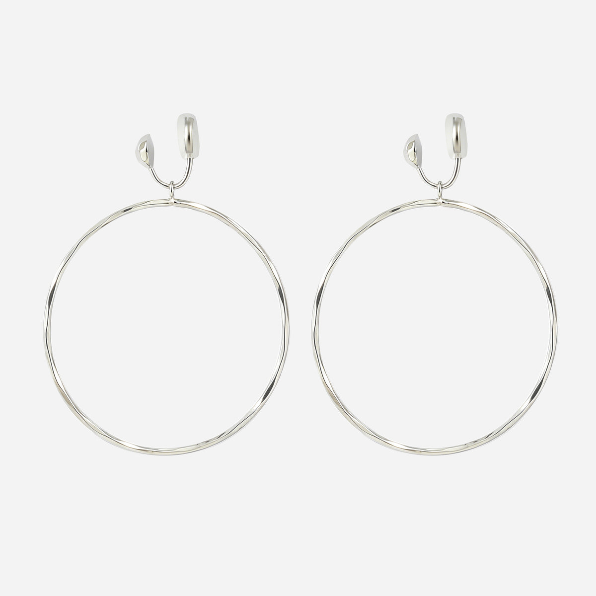 Large Thin Hoop with Wave Pattern Clip-On Earrings by SOMIY