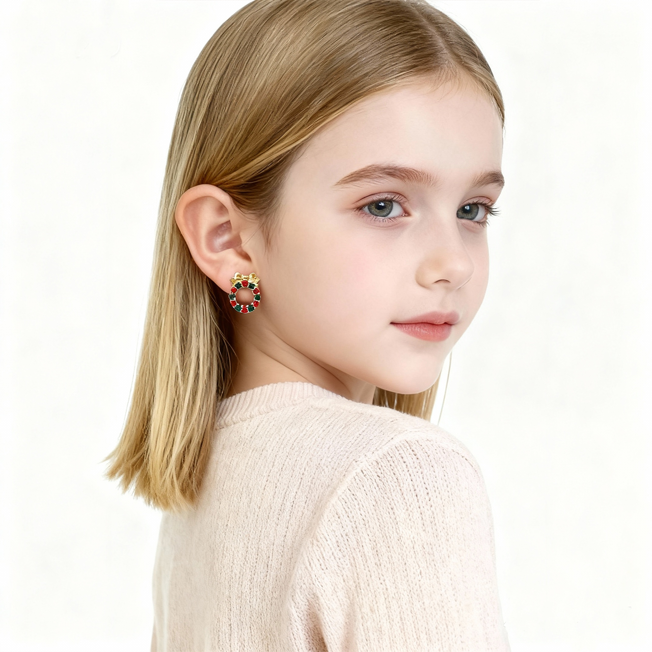 Kerstkrans Cutie Clip On Oorbellen