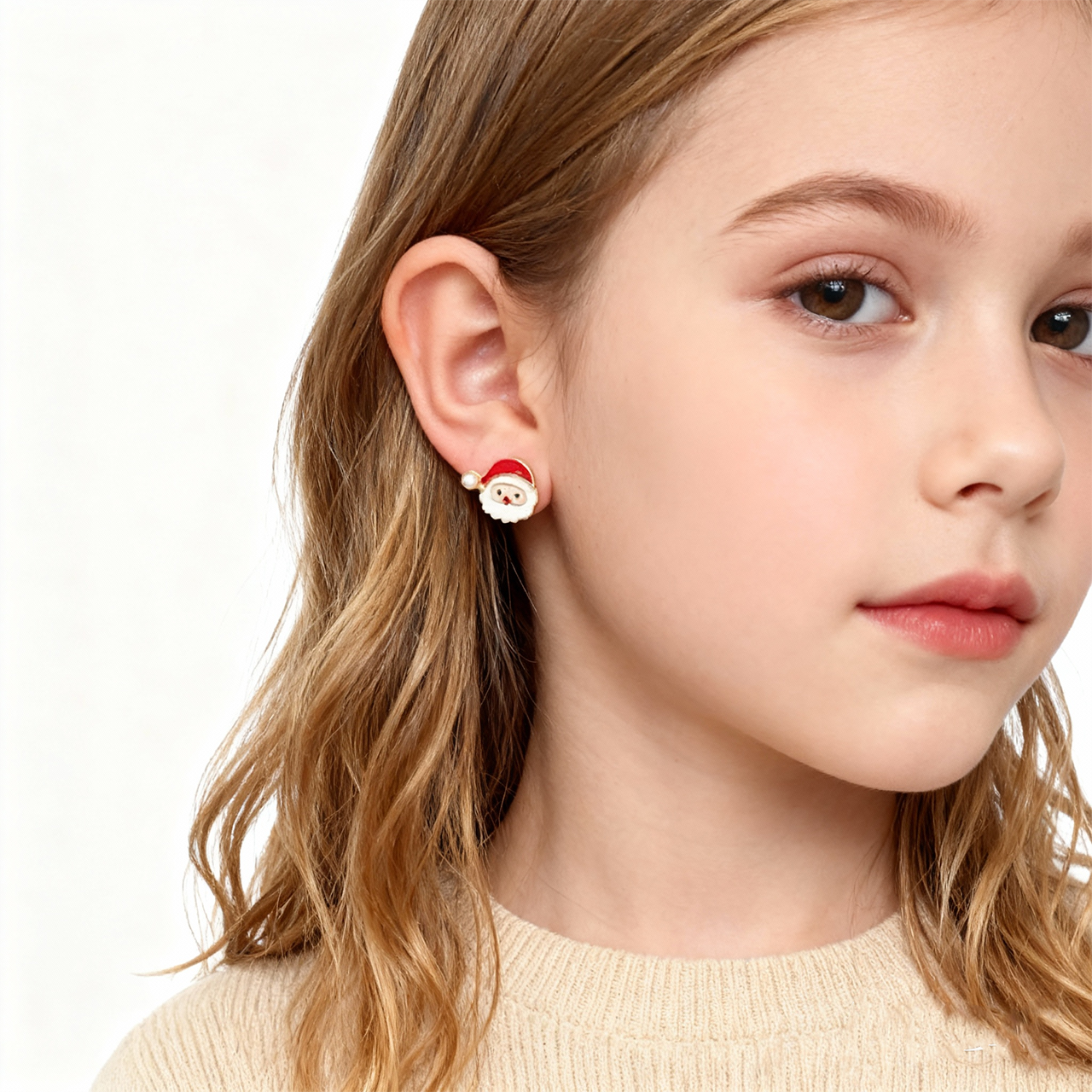 Schattige kerstman schattige clip-on oorbellen