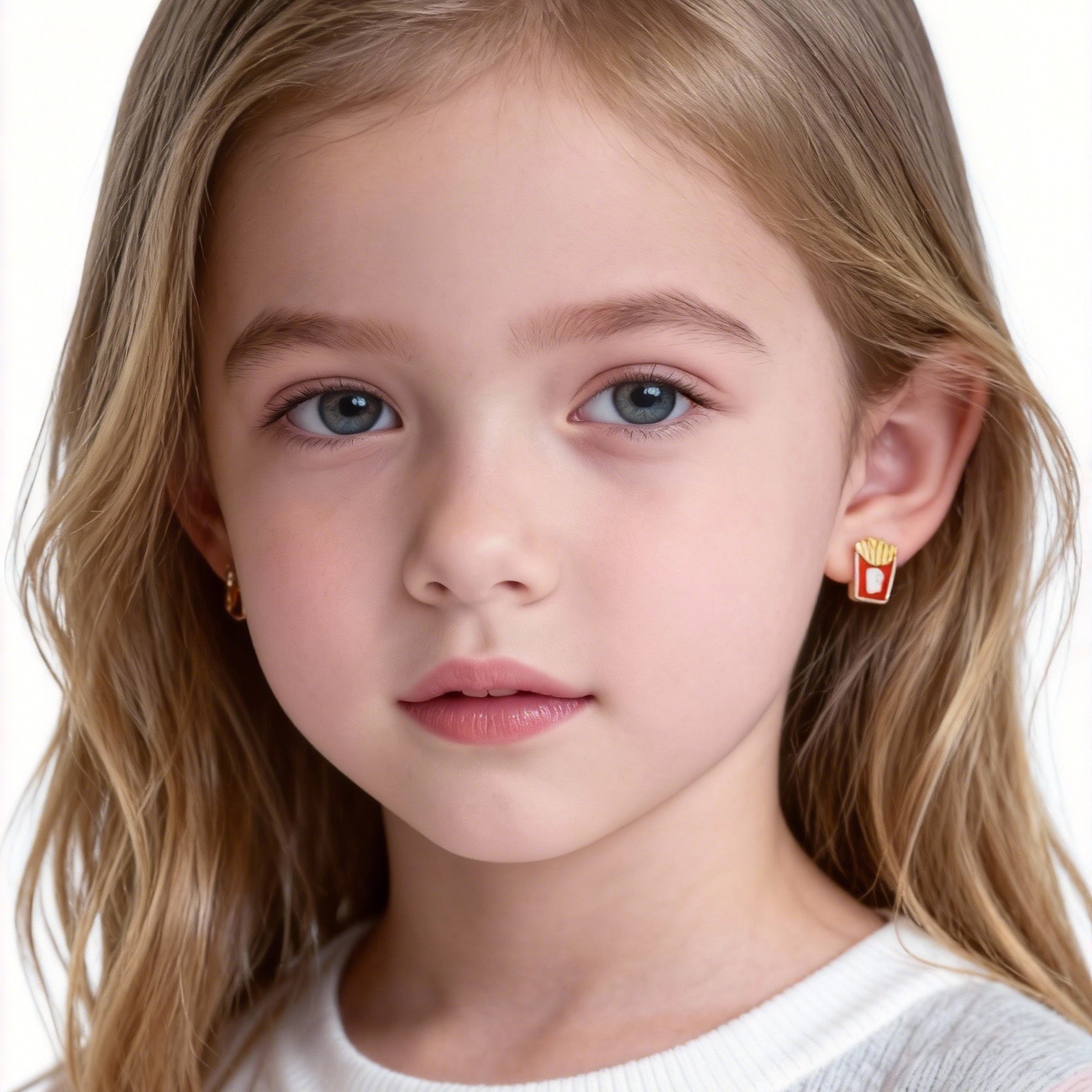 Cute French Fries Clip-On Earrings for Girls by SOMIY