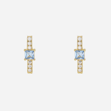 Blue Diamond Clip-On Stud Earrings