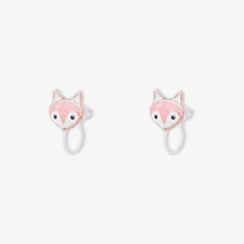 Cute Fox Clip-On Earrings for Girls