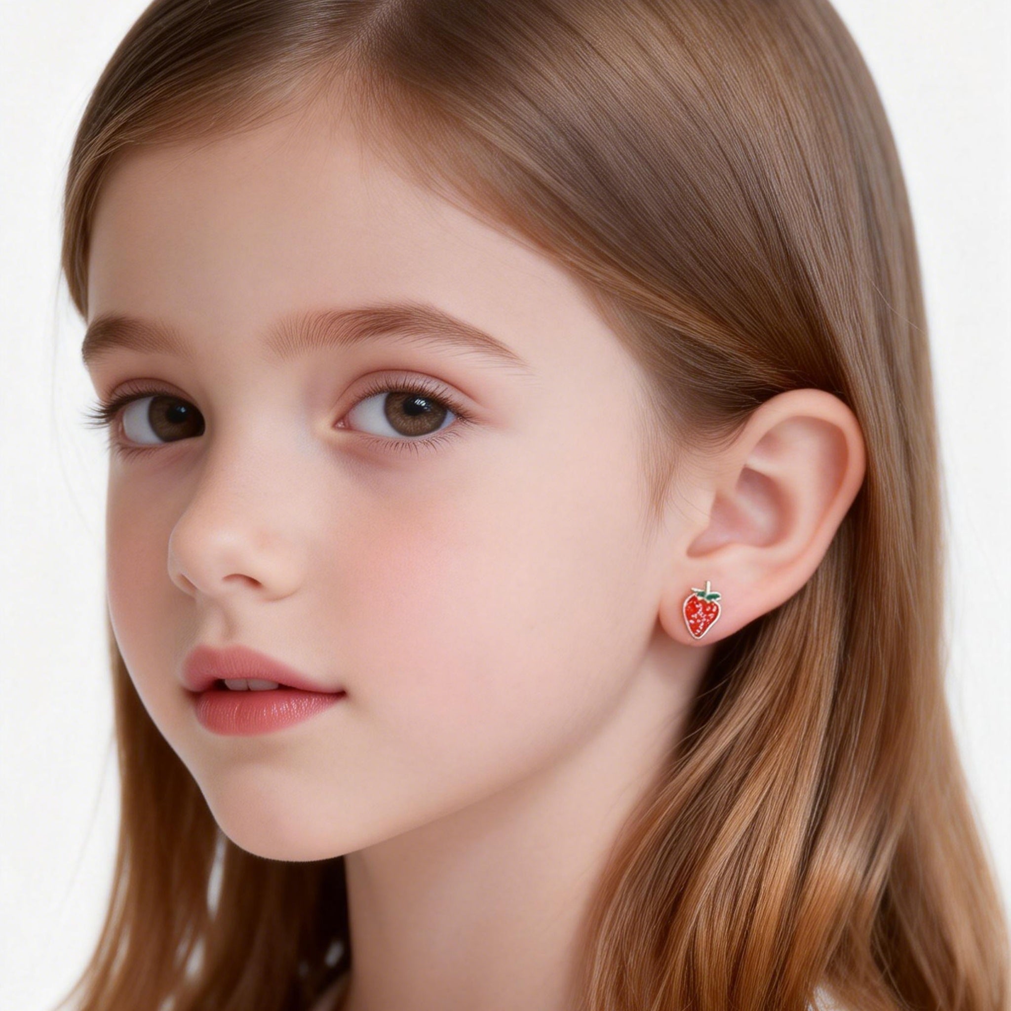 Pendientes de clip con flores rosas lindas para niñas