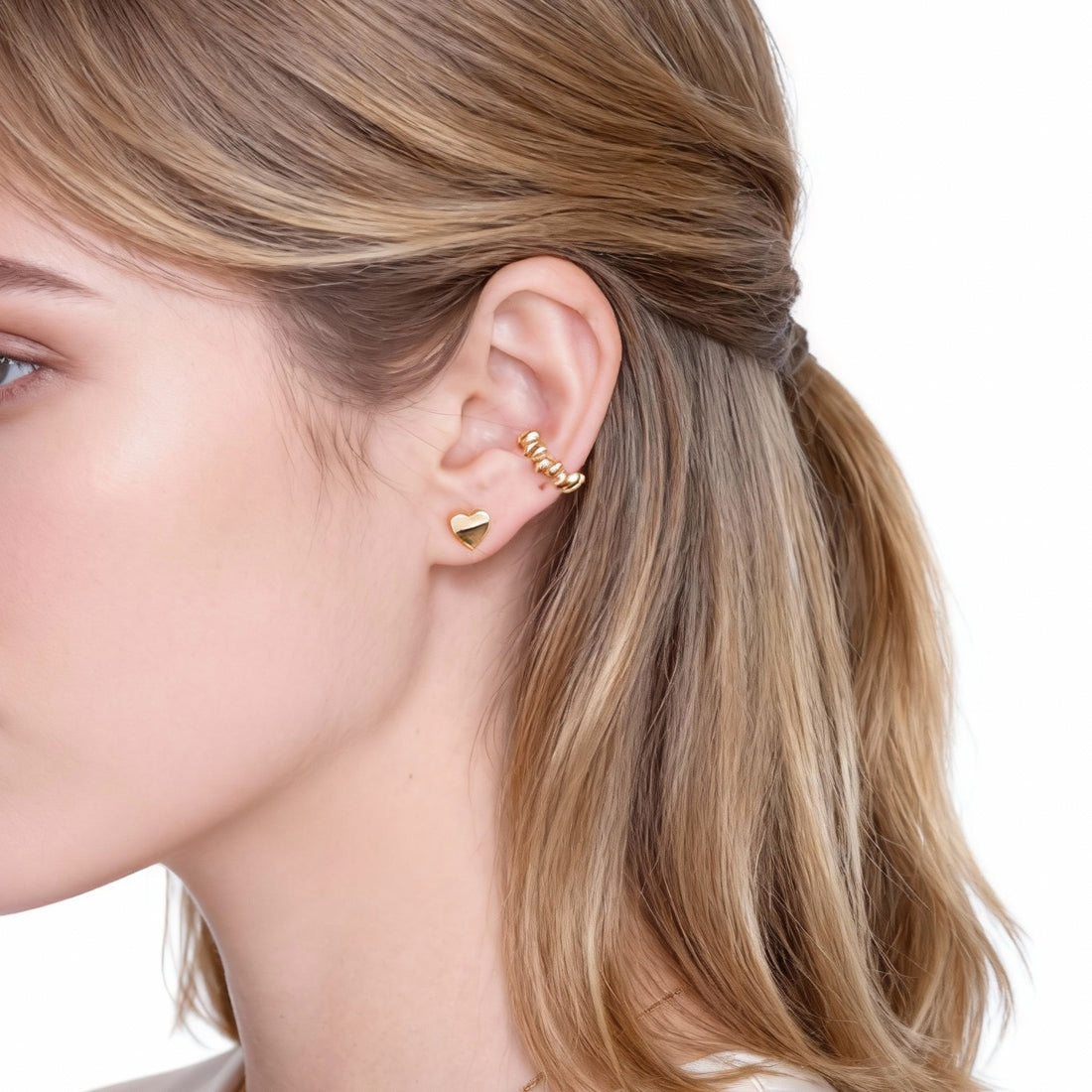 Small Heart Stud Clip-On Earrings image 2 by SOMIY