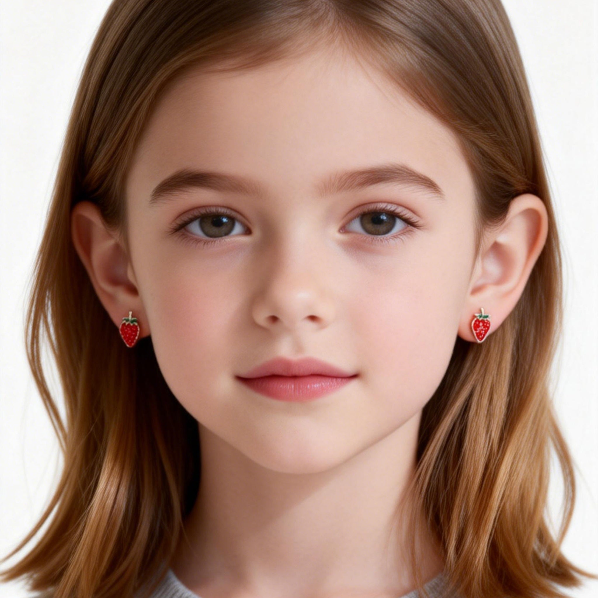 Pendientes de clip con flores rosas lindas para niñas