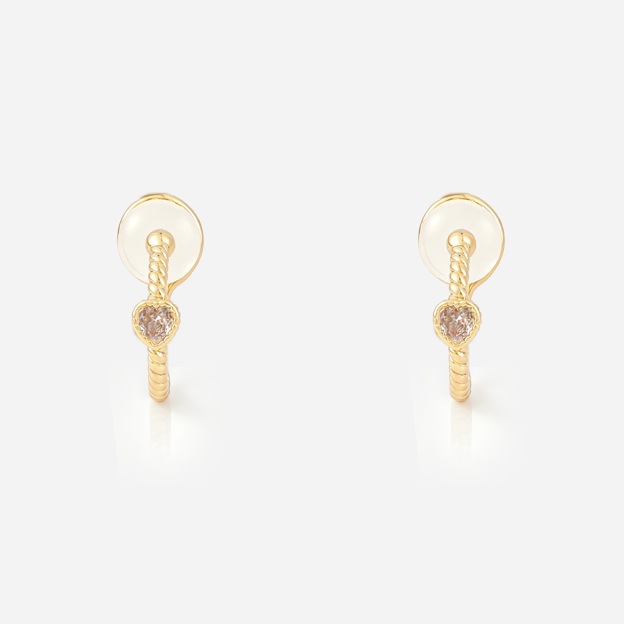 Rope Crystal Clip-On Hoop Earrings