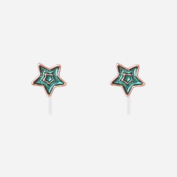 Cute Green Star Clip-On Earrings for Girls