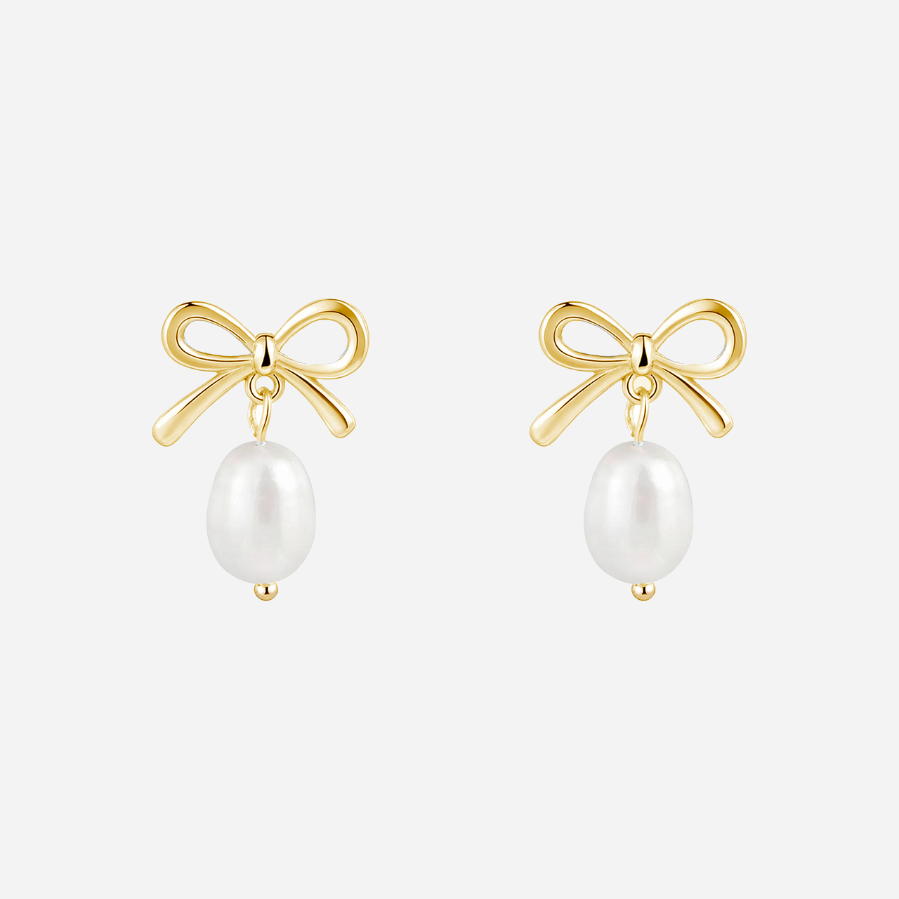 S925 Sterling Silver Rosett Pärl Hänge Clip-On Kedja Örhängen