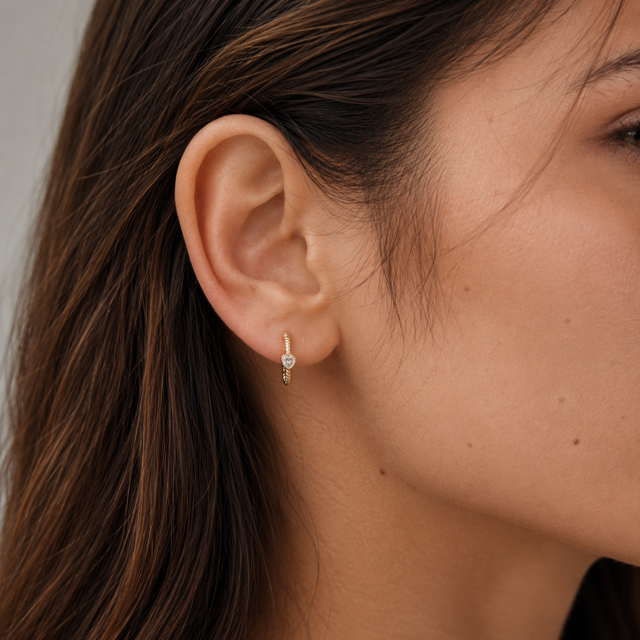 Rope Crystal Clip-On Hoop Earrings