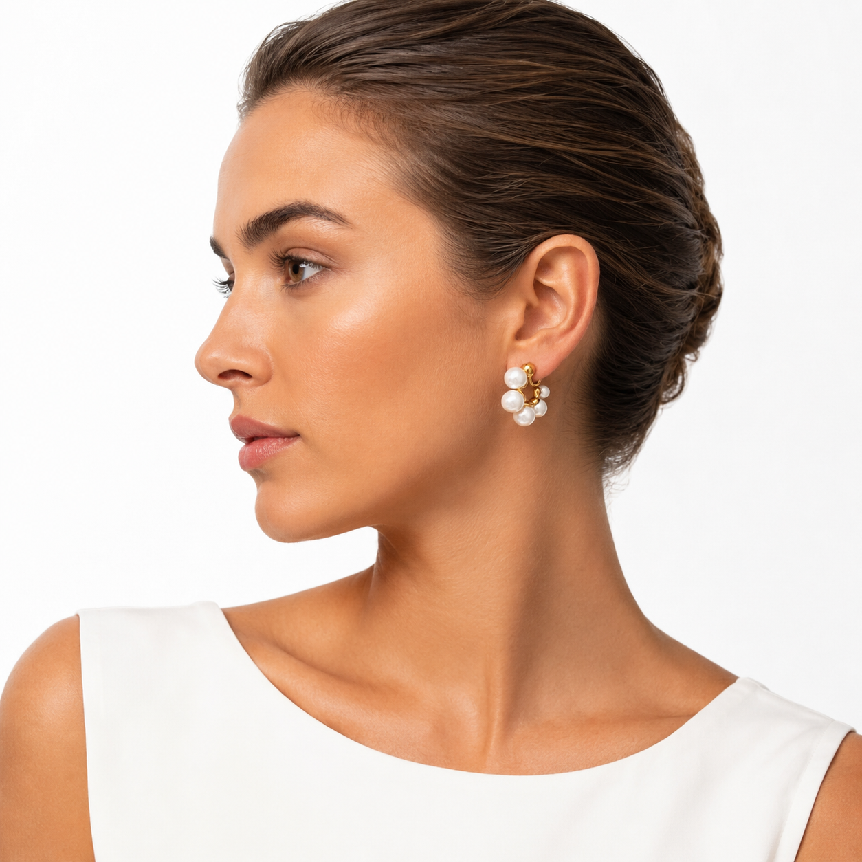 Clip-On Creolen mit Perlen-Cluster