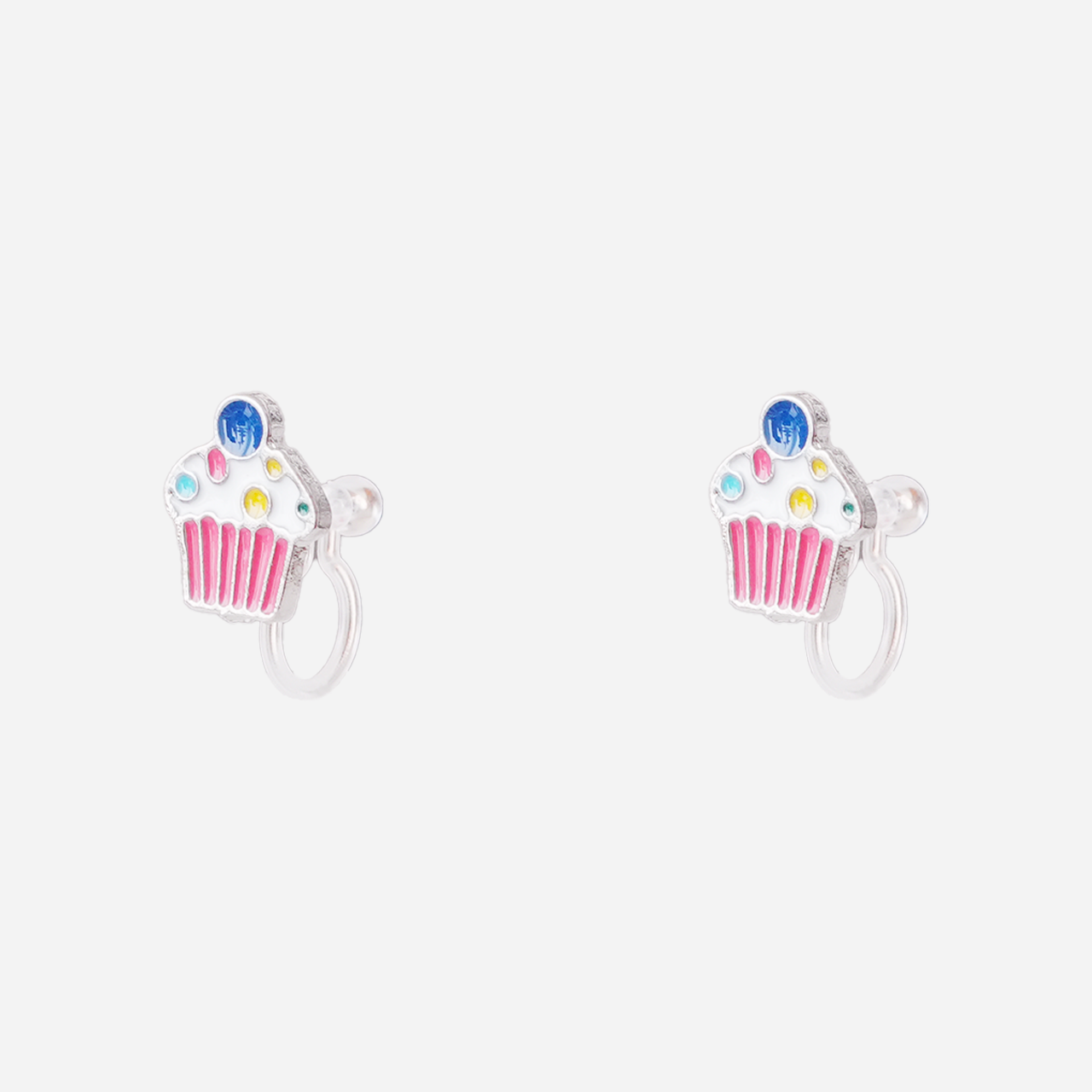 Cute Pink Paper Cupcake Clip-On Earrings for Girls by SOMIY