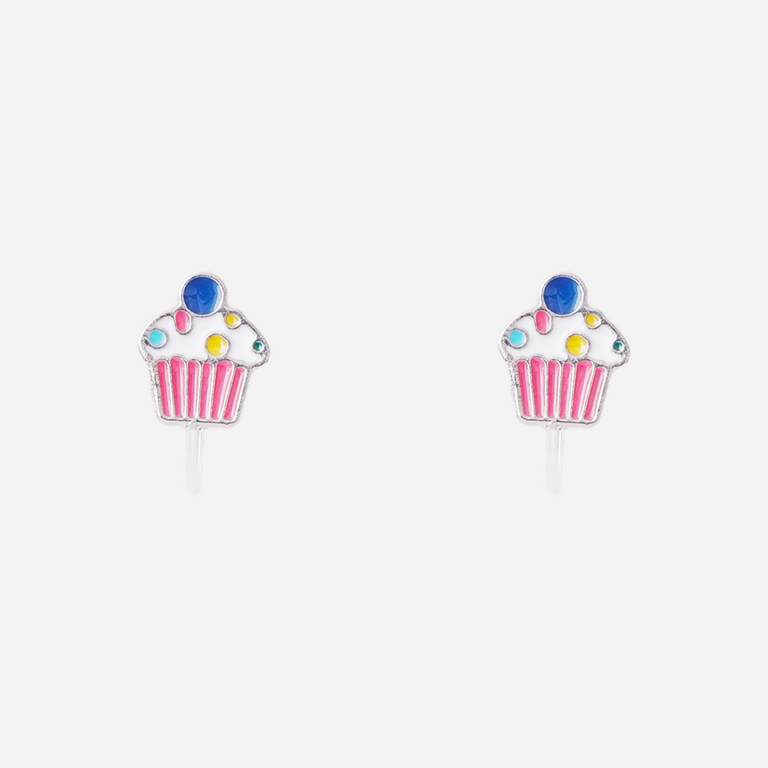 Cute Pink Paper Cupcake Clip-On Earrings for Girls by SOMIY
