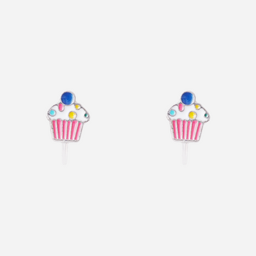 Cute Pink Paper Cupcake Clip-On Earrings for Girls by SOMIY