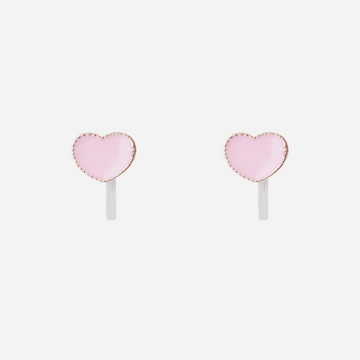 Pink Heart Cutie Clip On Earrings