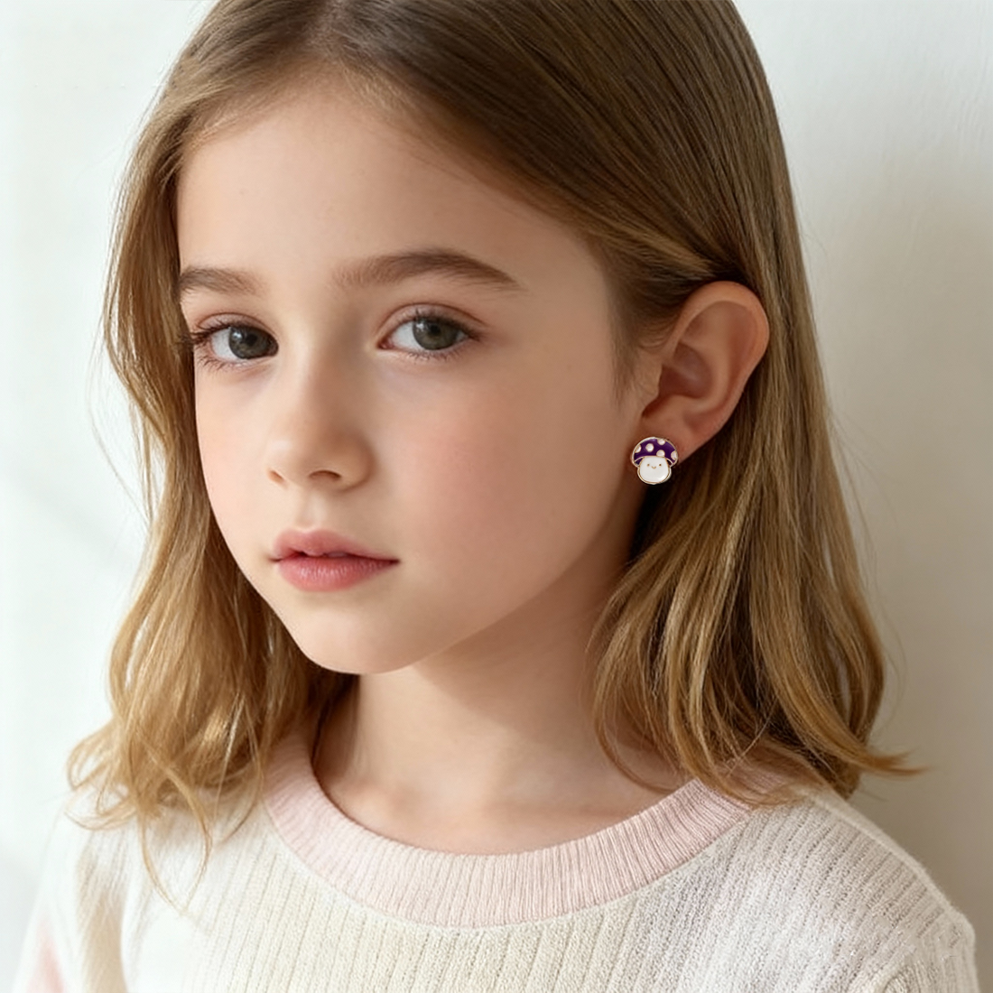 أقراط كليب على شكل فطر لطيف