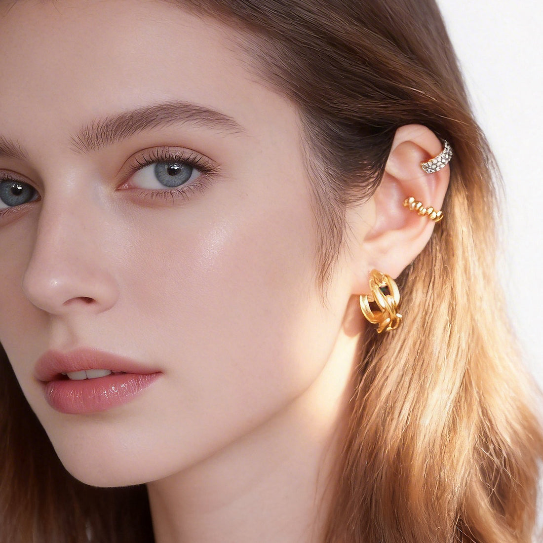 Essential Sparkling Diamond-Set Ear Cuff by SOMIY