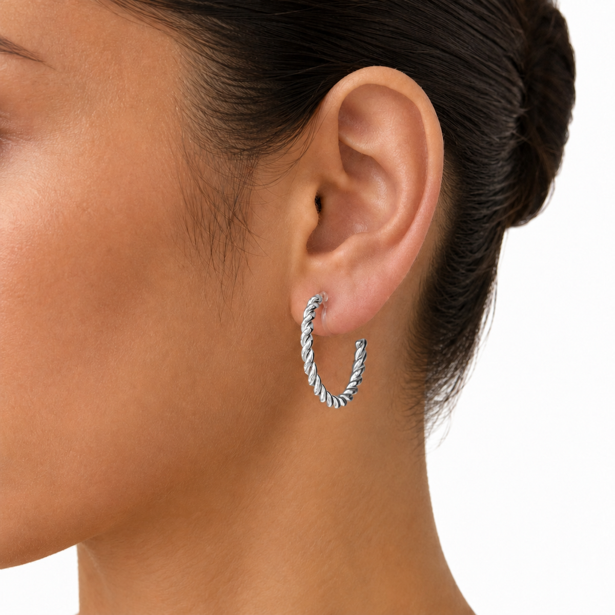 Medium Spiral Hoop Clip-On Earrings by SOMIY