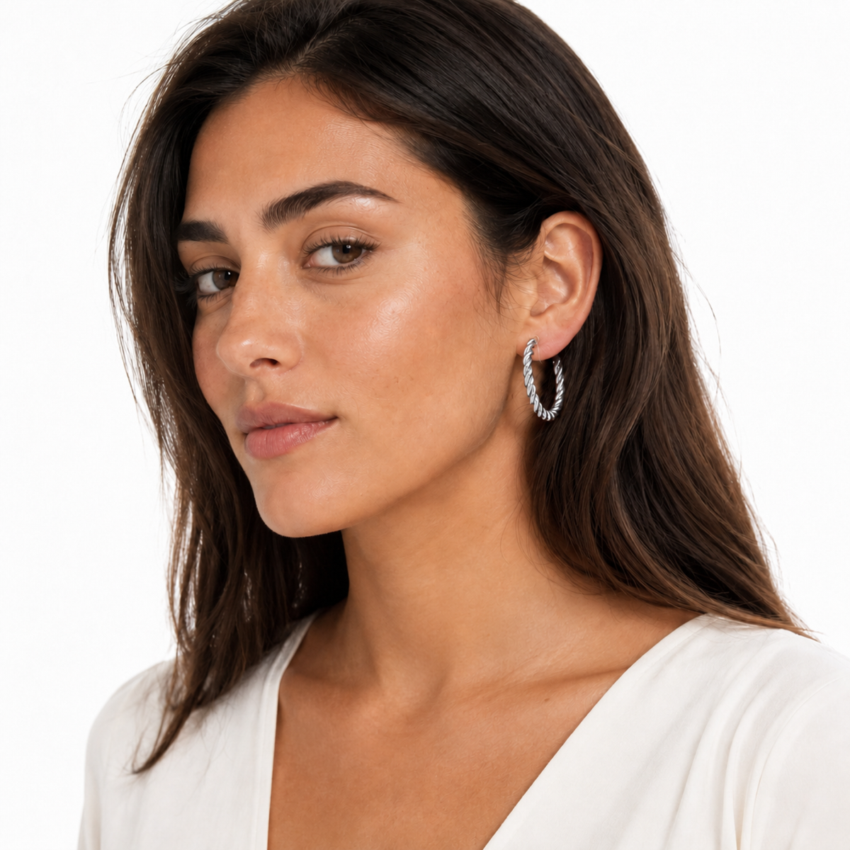 Medium Spiral Hoop Clip-On Earrings by SOMIY
