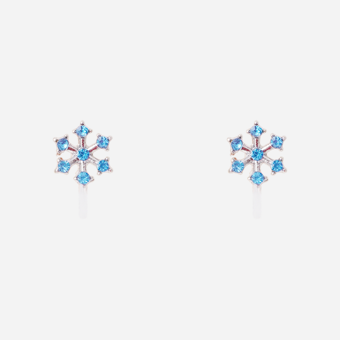 Cute Blue Snowflake Clip-On Earrings for Girls by SOMIY